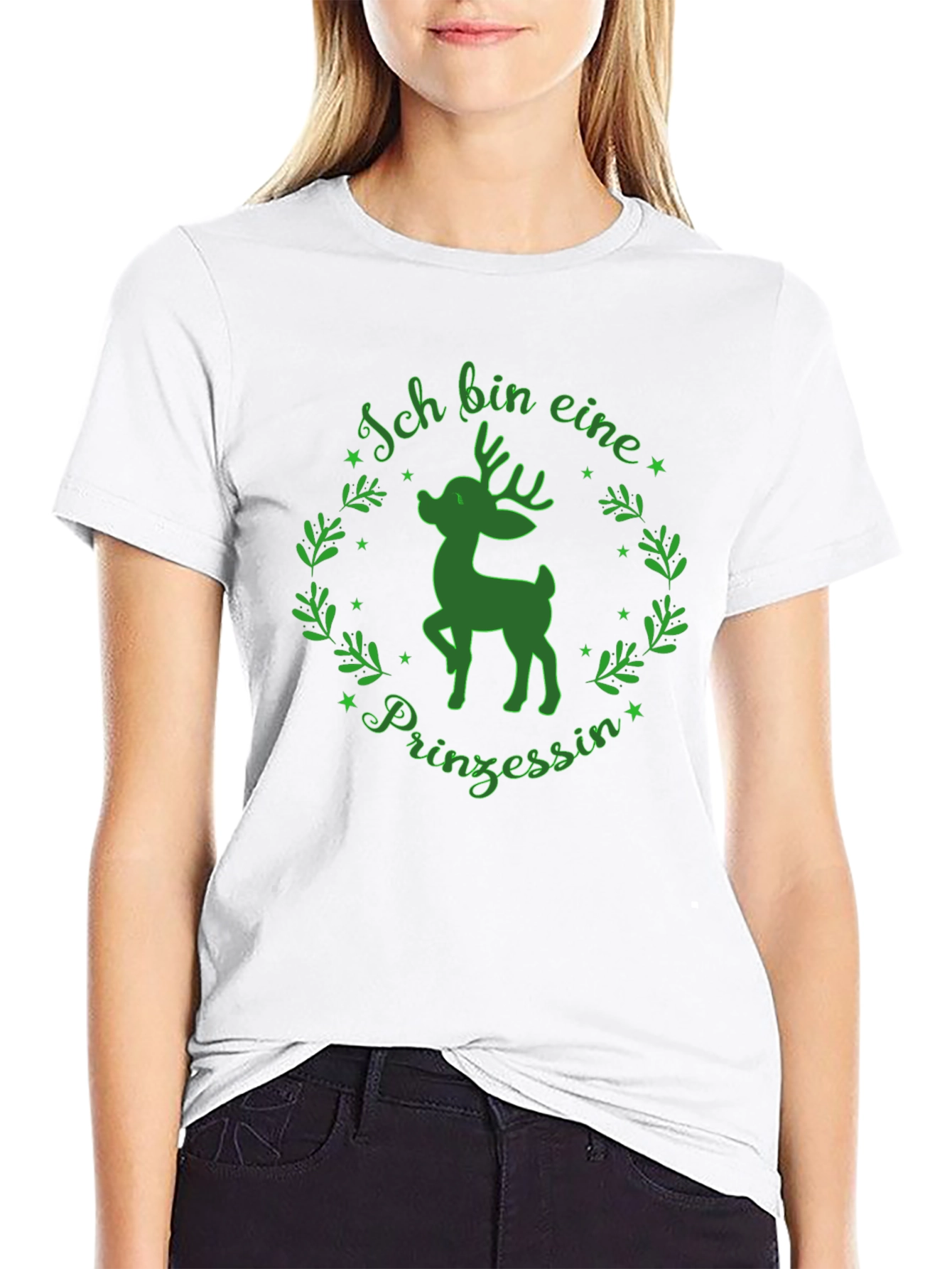 Ich Bin Eine Prinzessin Deer T-Shirt - Green Design