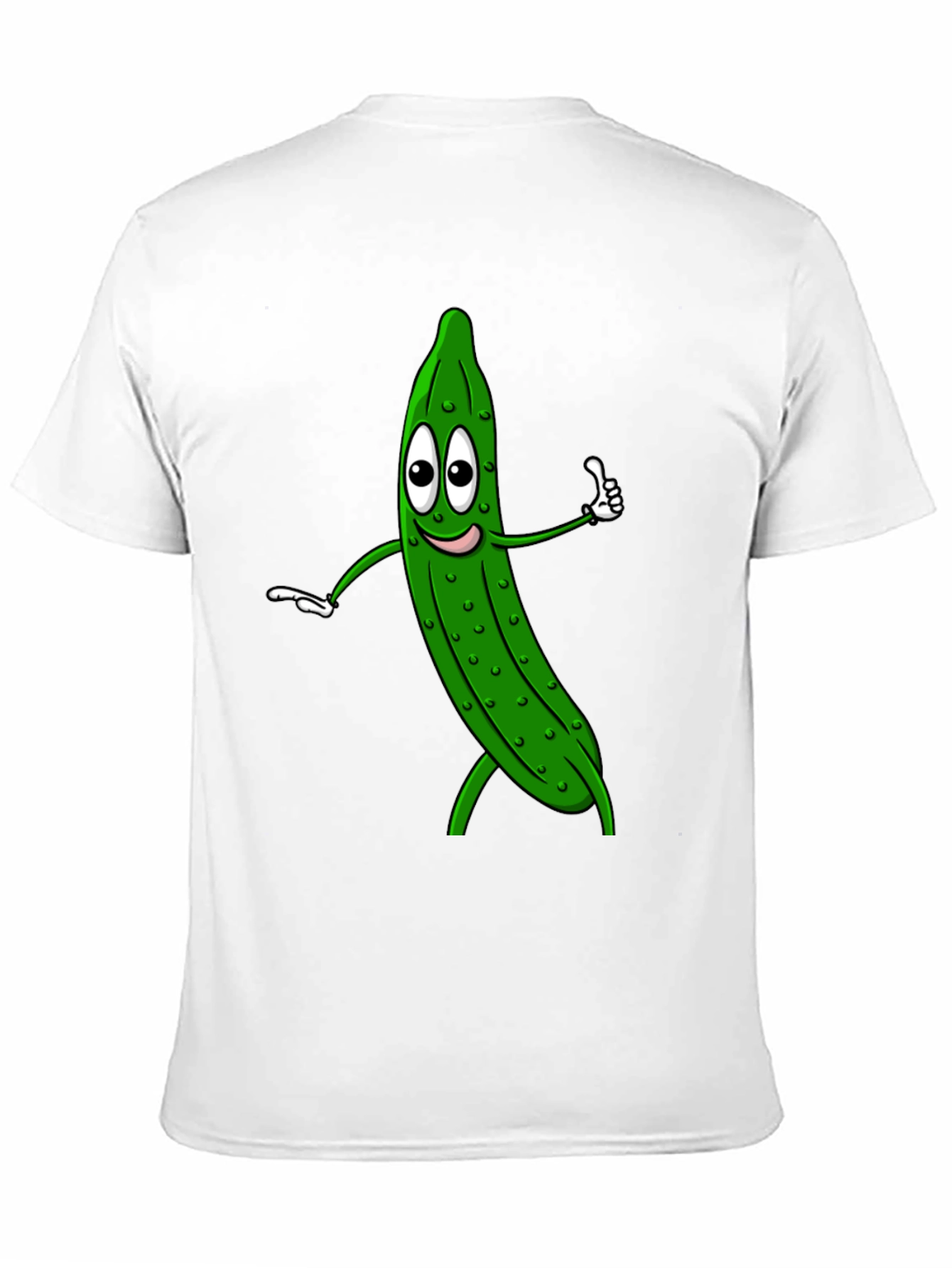 Funny Pickle Cartoon Black T-Shirt