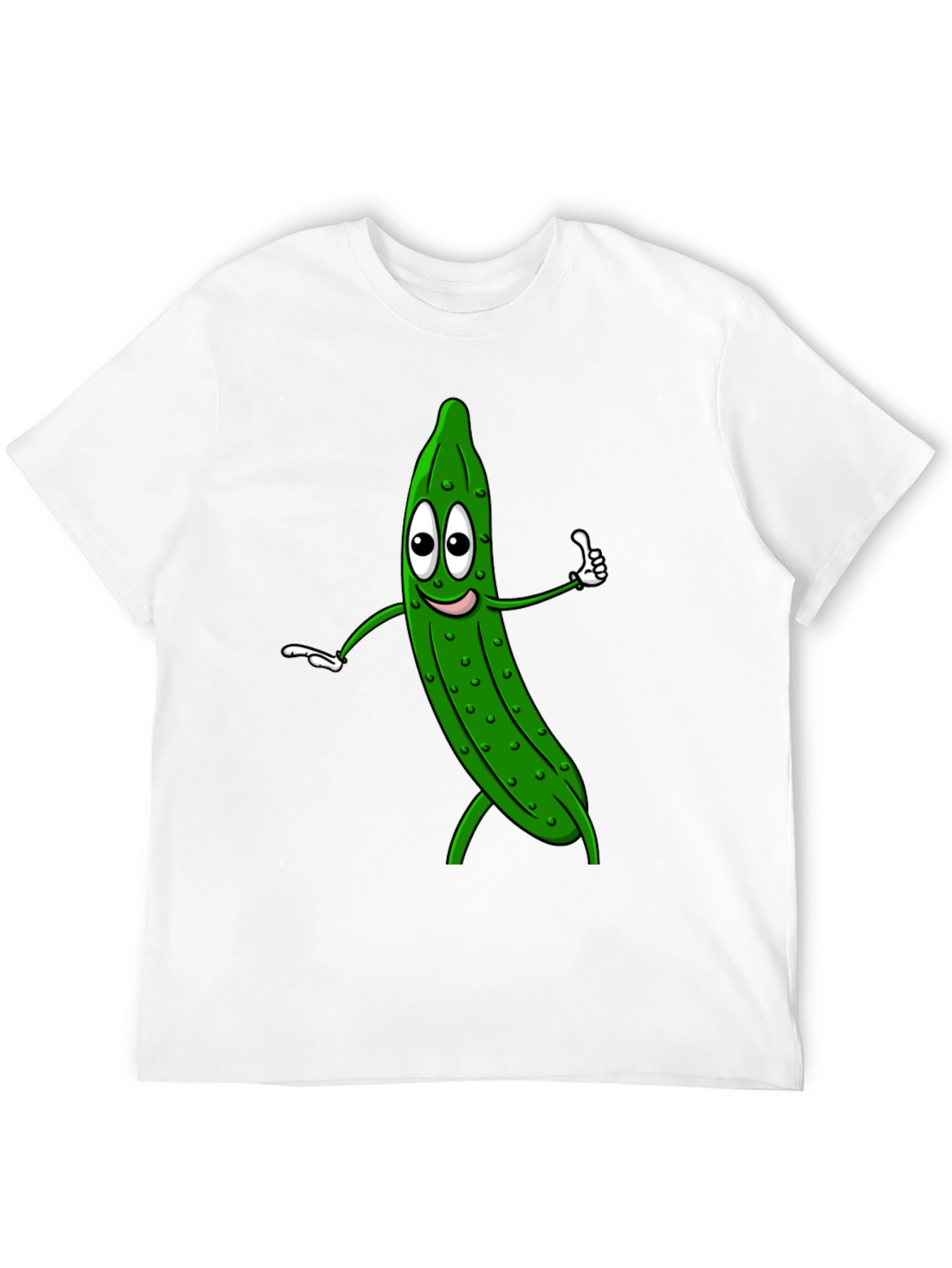 Funny Pickle Cartoon Black T-Shirt