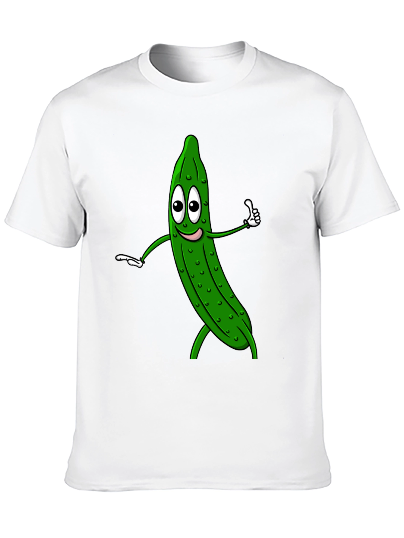 Funny Pickle Cartoon Black T-Shirt