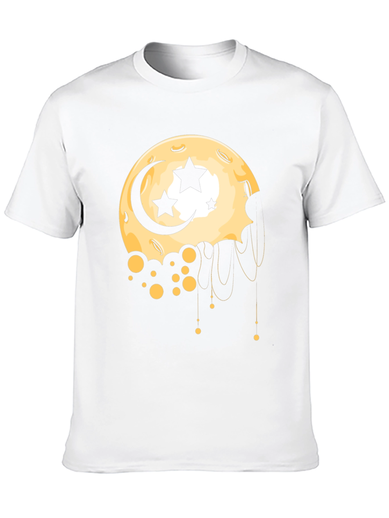 Moon Stars Graphic Tee - Black Cotton T-Shirt