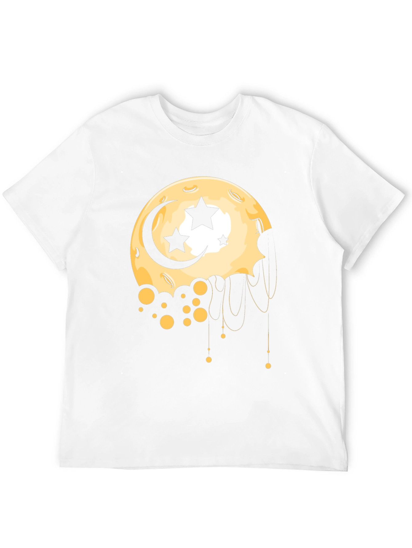 Moon Stars Graphic Tee - Black Cotton T-Shirt