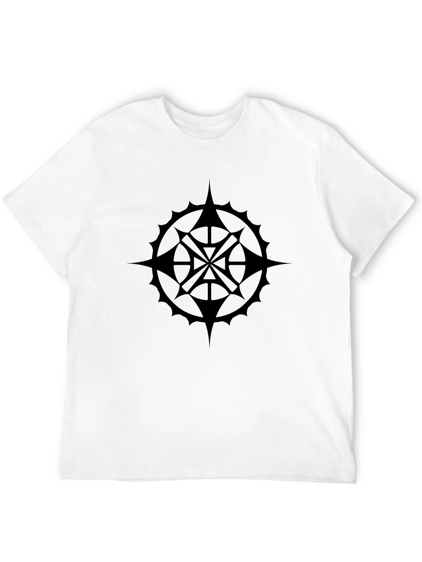 Black Star Compass Graphic Tee - Classic Style