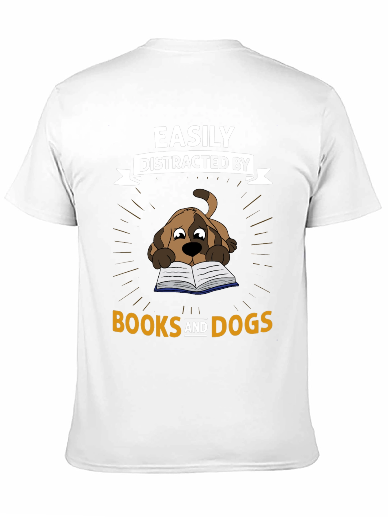 Easily Distracted By Books and Dogs T-Shirt