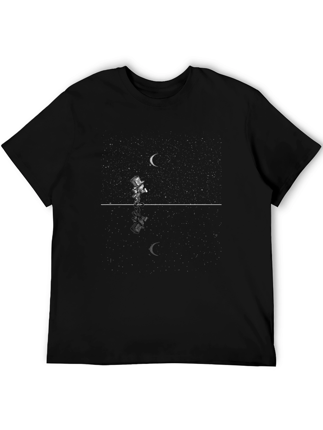 Mens Black T-Shirt: Dream Walker Design