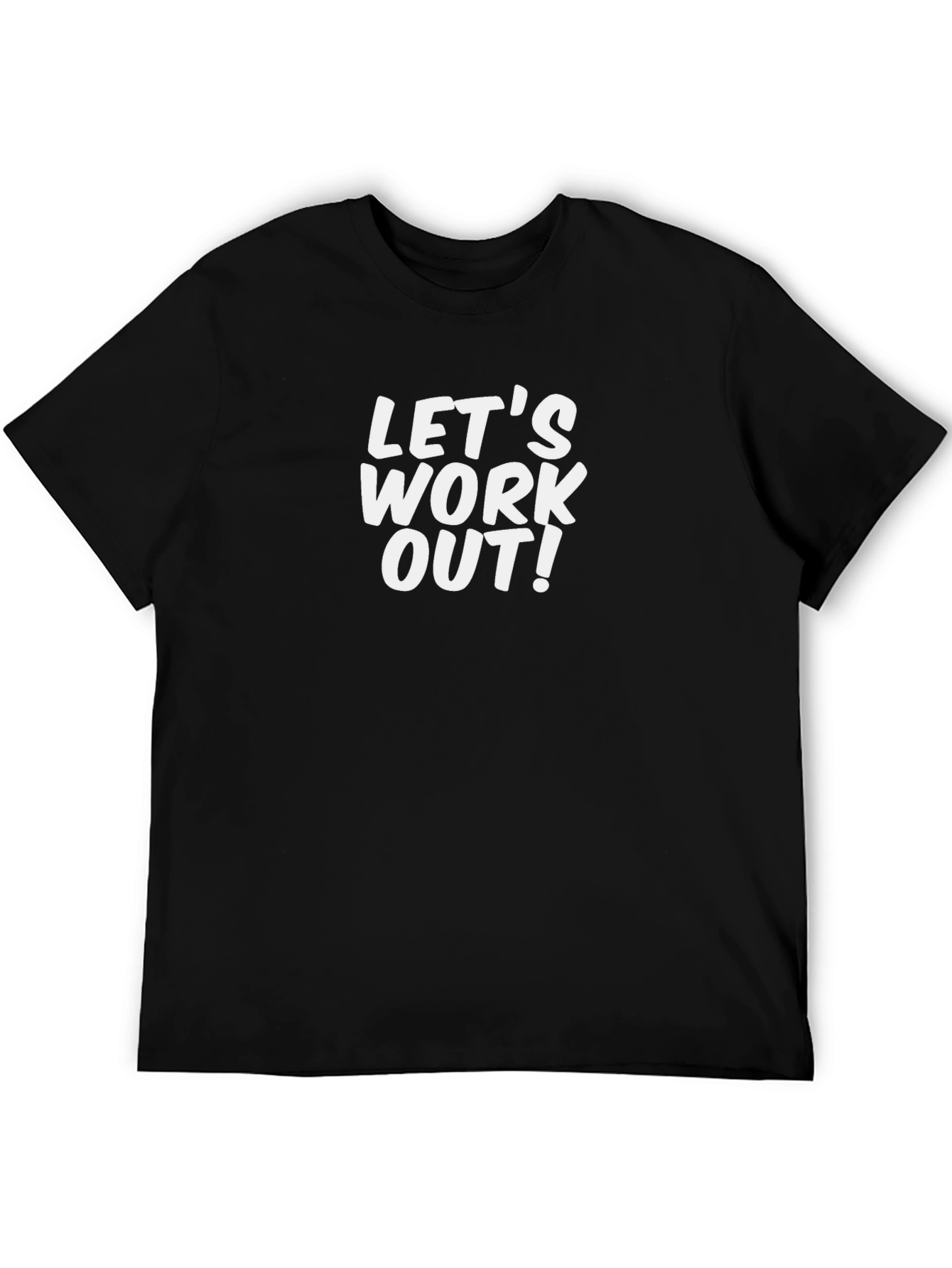 Lets Work Out! Black Graphic T-Shirt