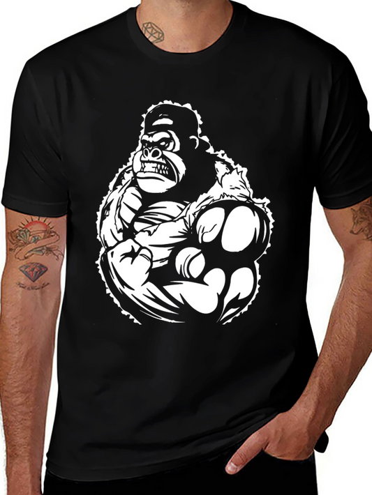 Gorilla Graphic Black T-Shirt - Bold Statement Tee