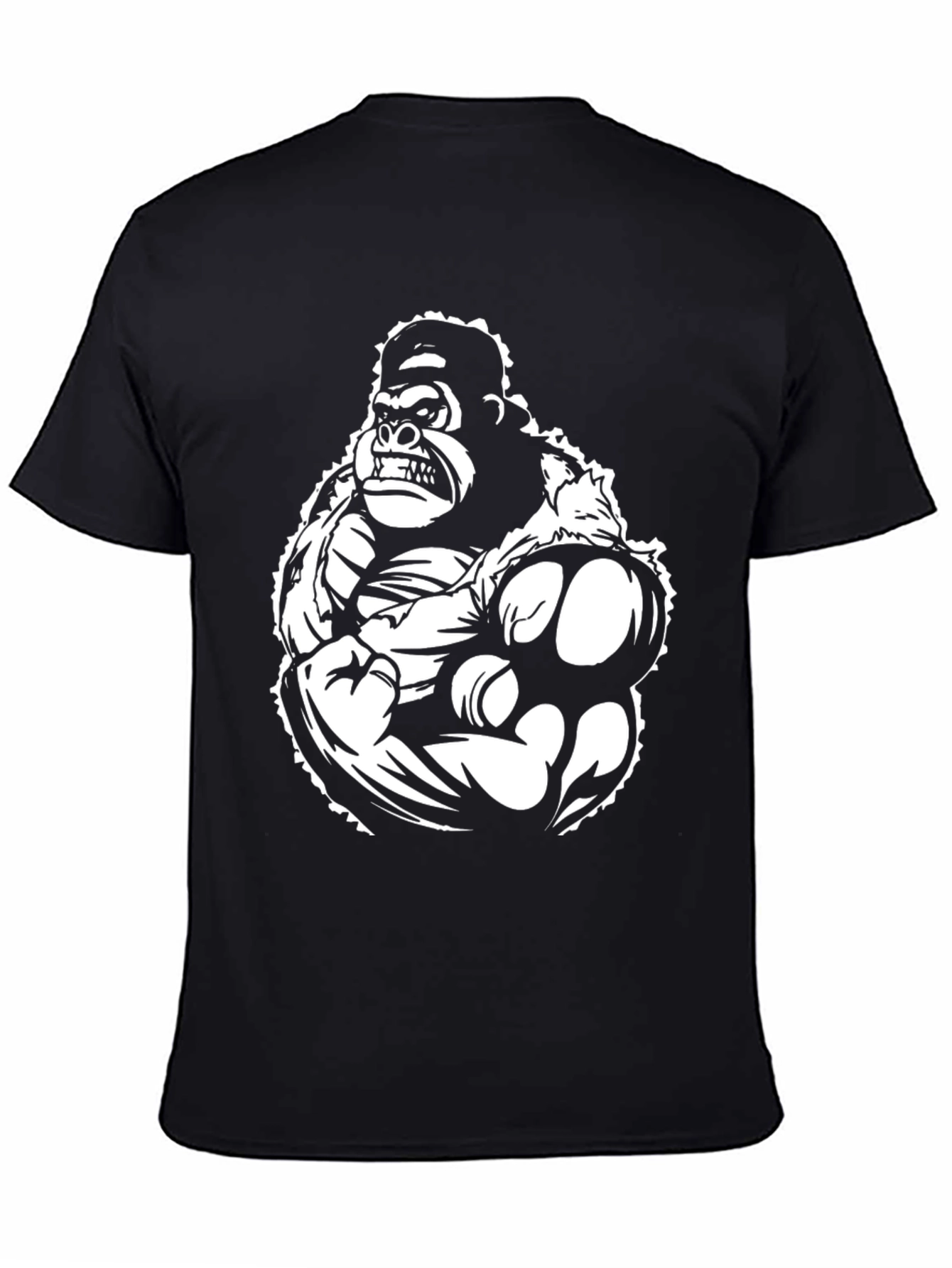 Gorilla Graphic Black T-Shirt - Bold Statement Tee