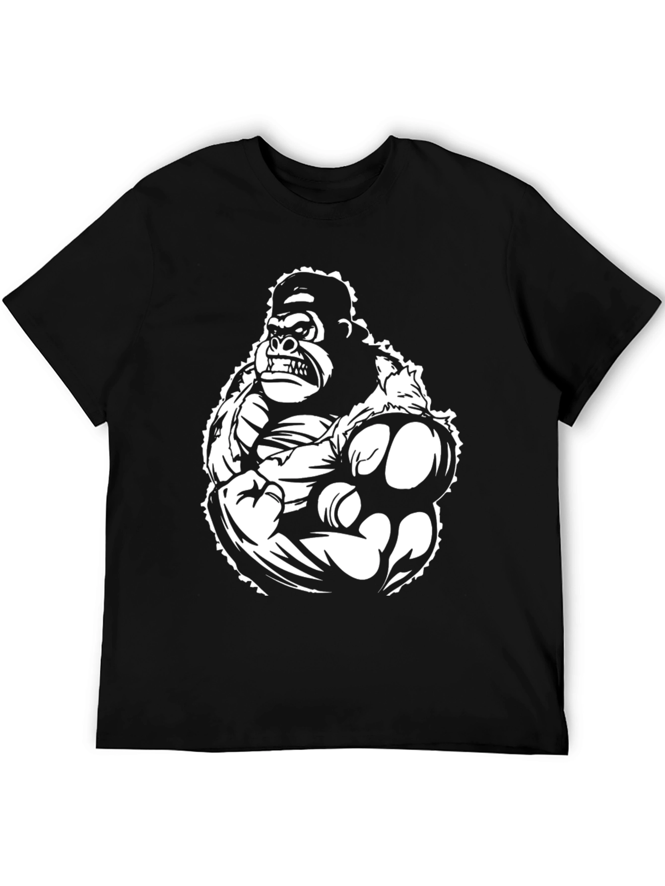Gorilla Graphic Black T-Shirt - Bold Statement Tee