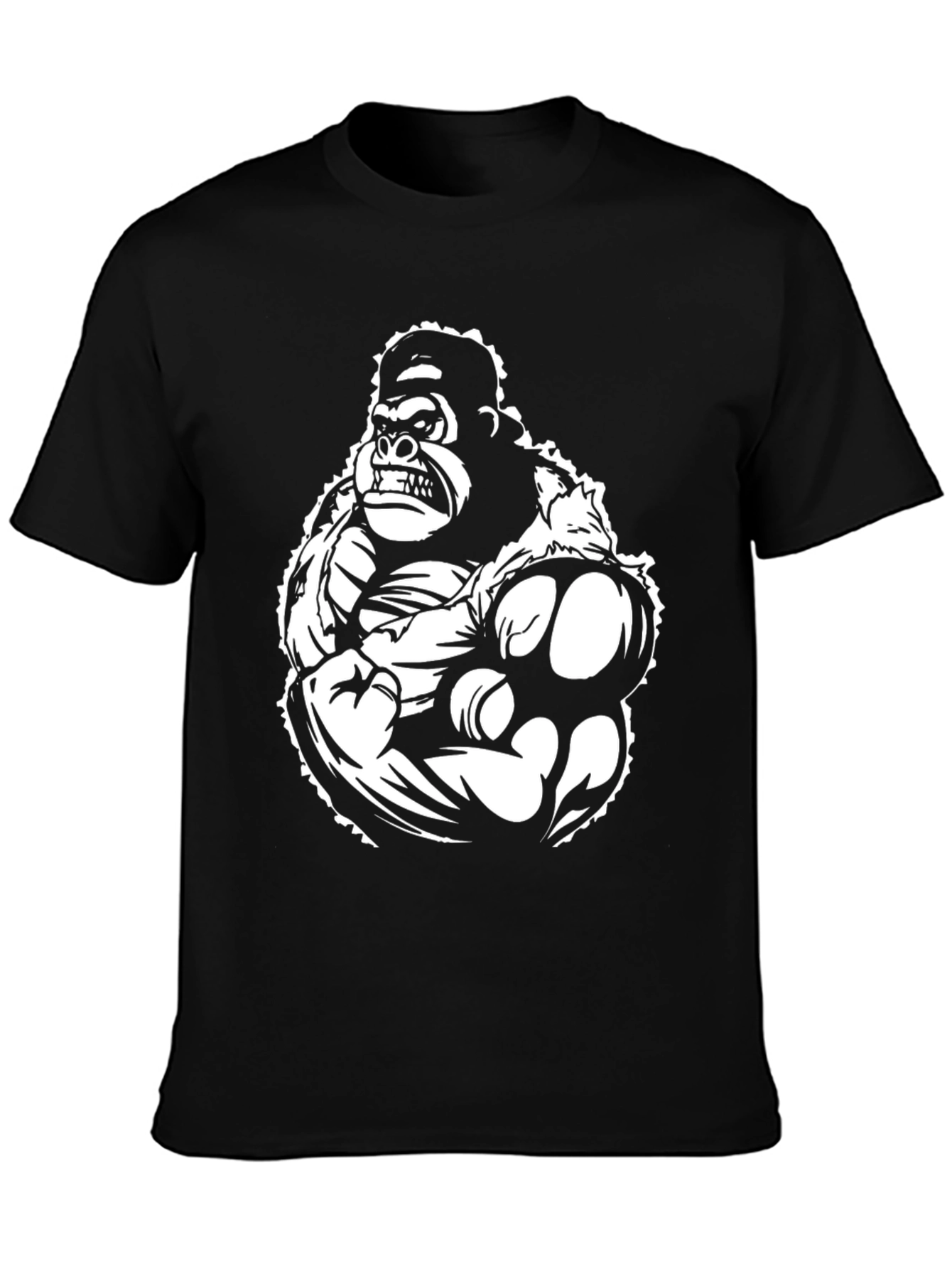 Gorilla Graphic Black T-Shirt - Bold Statement Tee