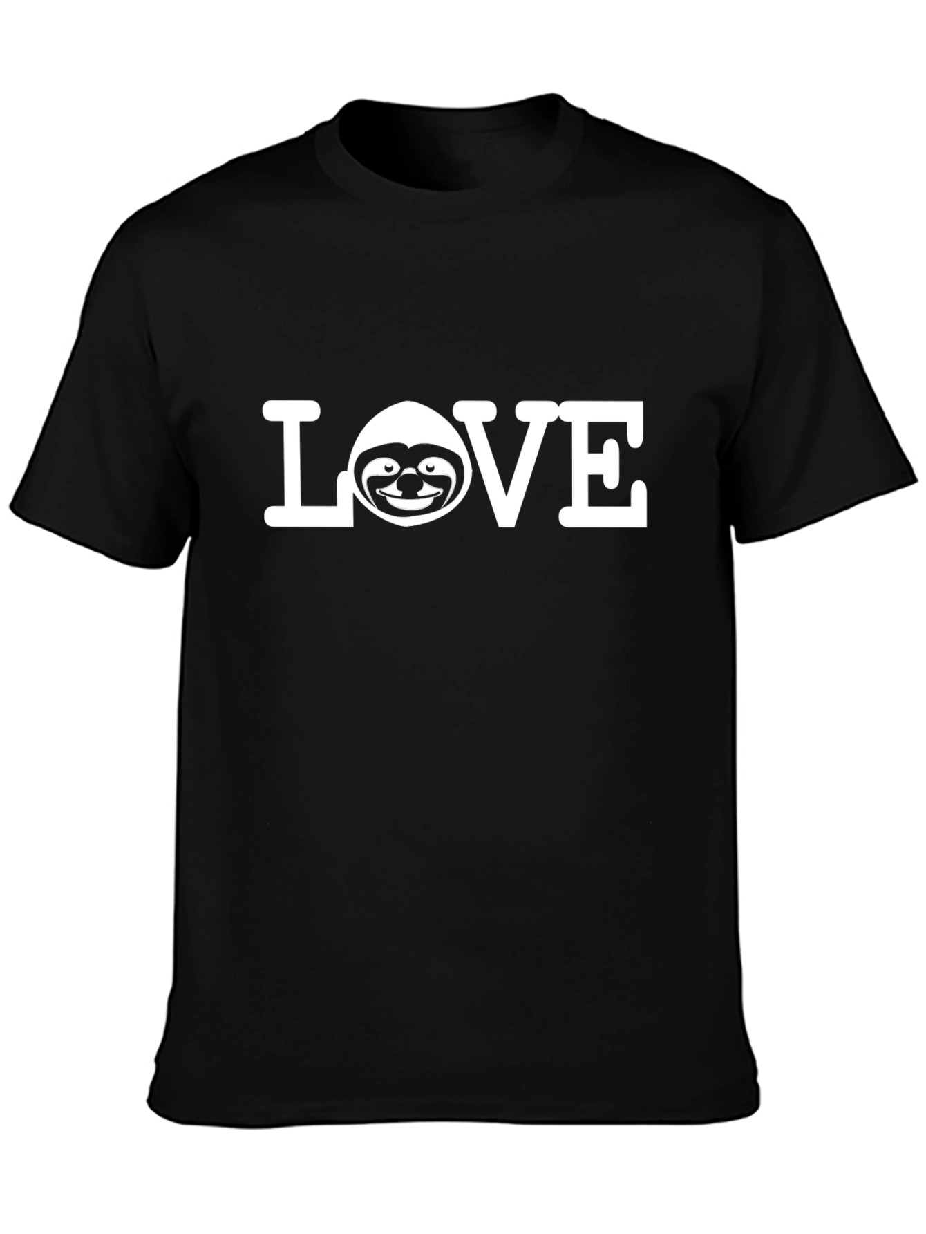 Love Sloth Graphic Tee - Black Cotton T-Shirt