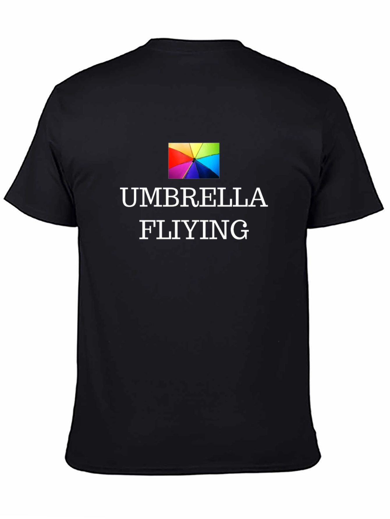 Umbrella Flying Graphic Black T-Shirt