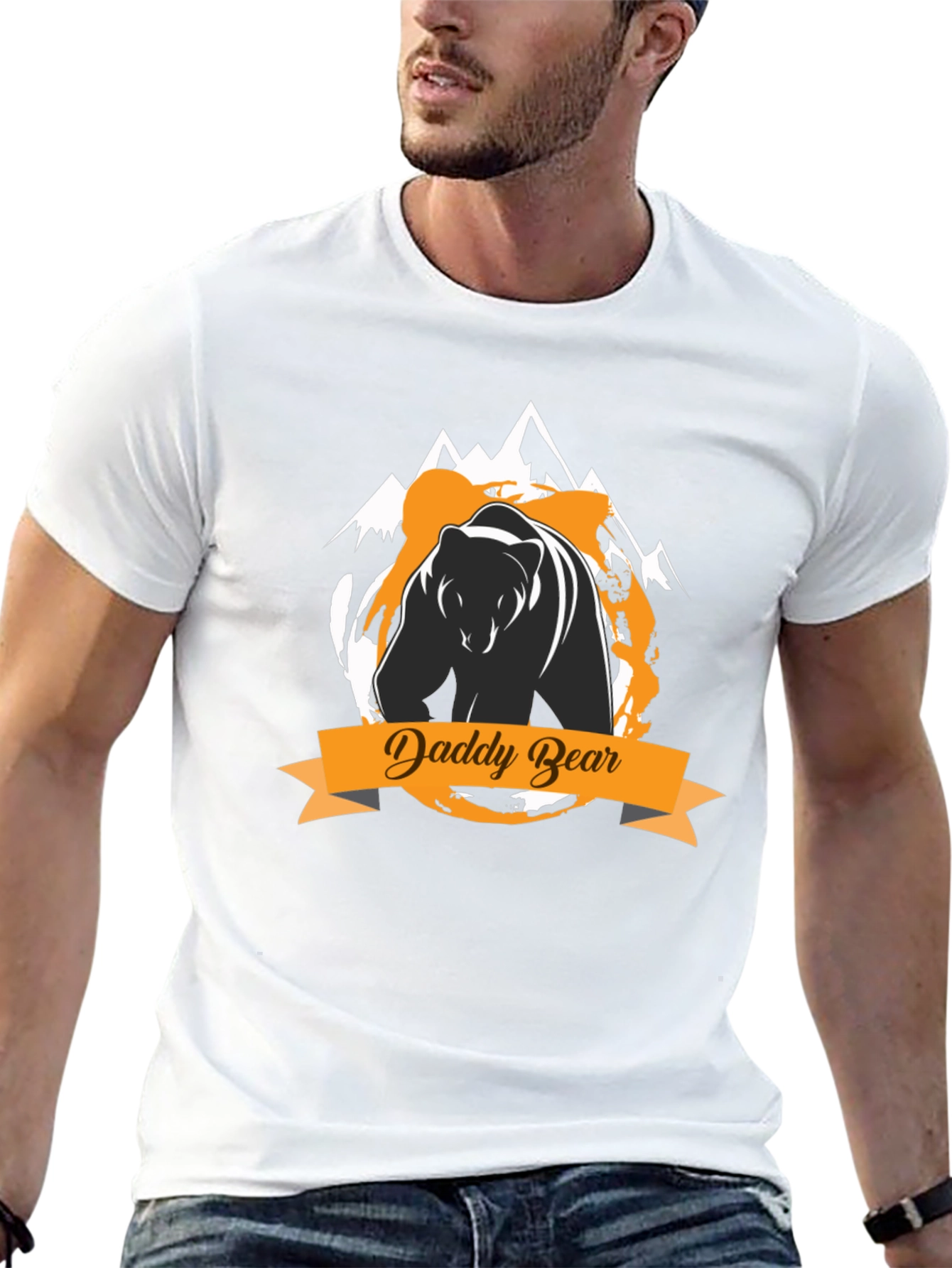 Daddy Bear Graphic Tee - Black Cotton T-Shirt
