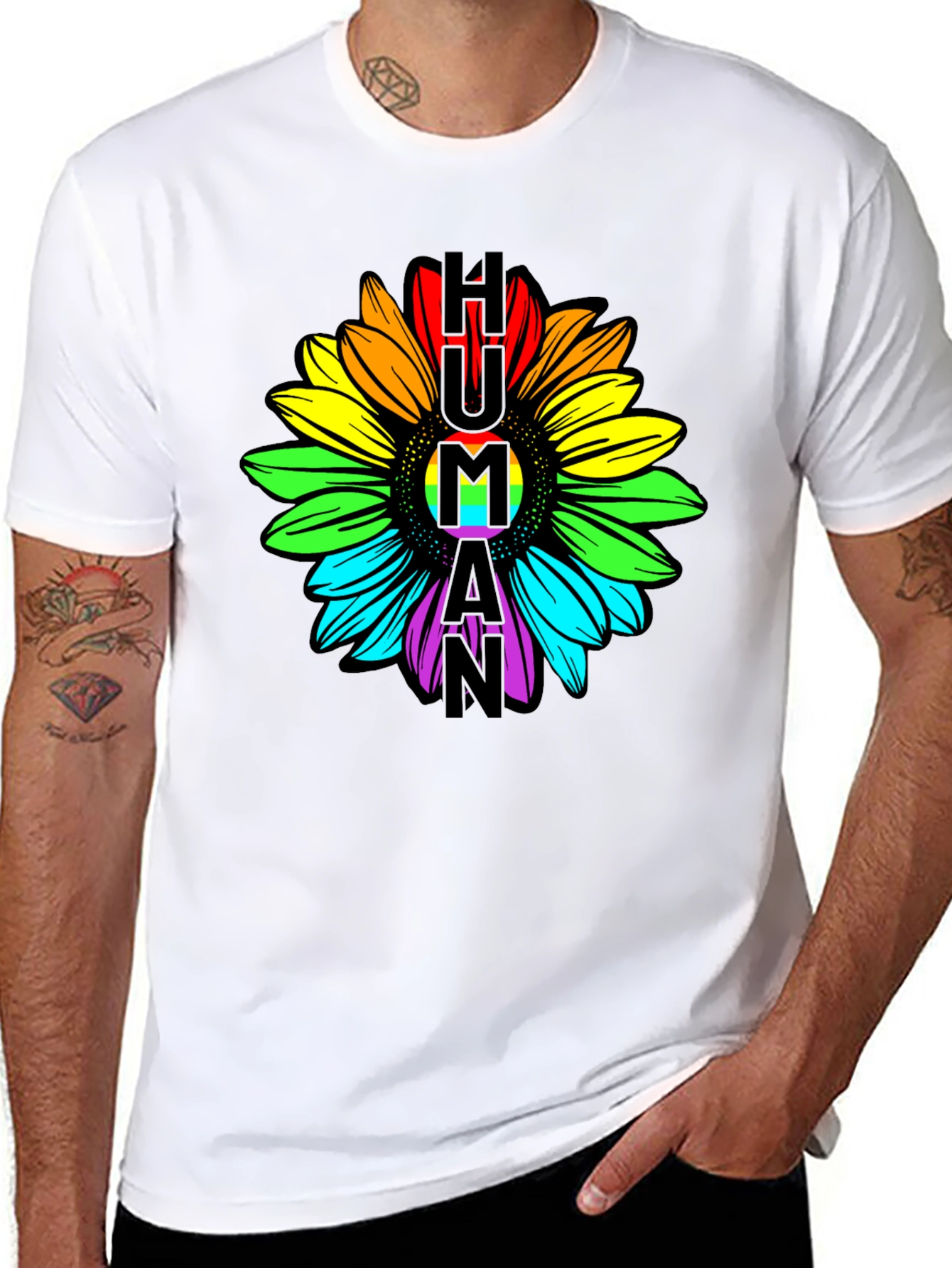 Human Pride Sunflower Graphic Tee