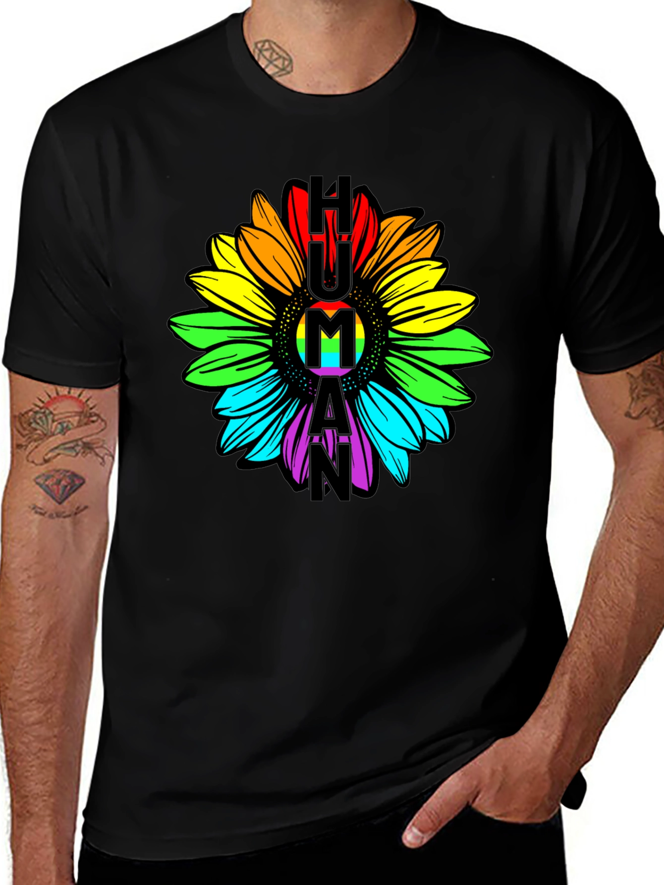 Human Pride Sunflower Graphic Tee