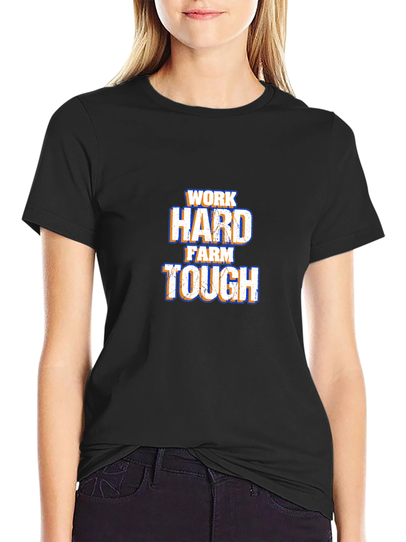 Work Hard Farm Tough T-Shirt - Black