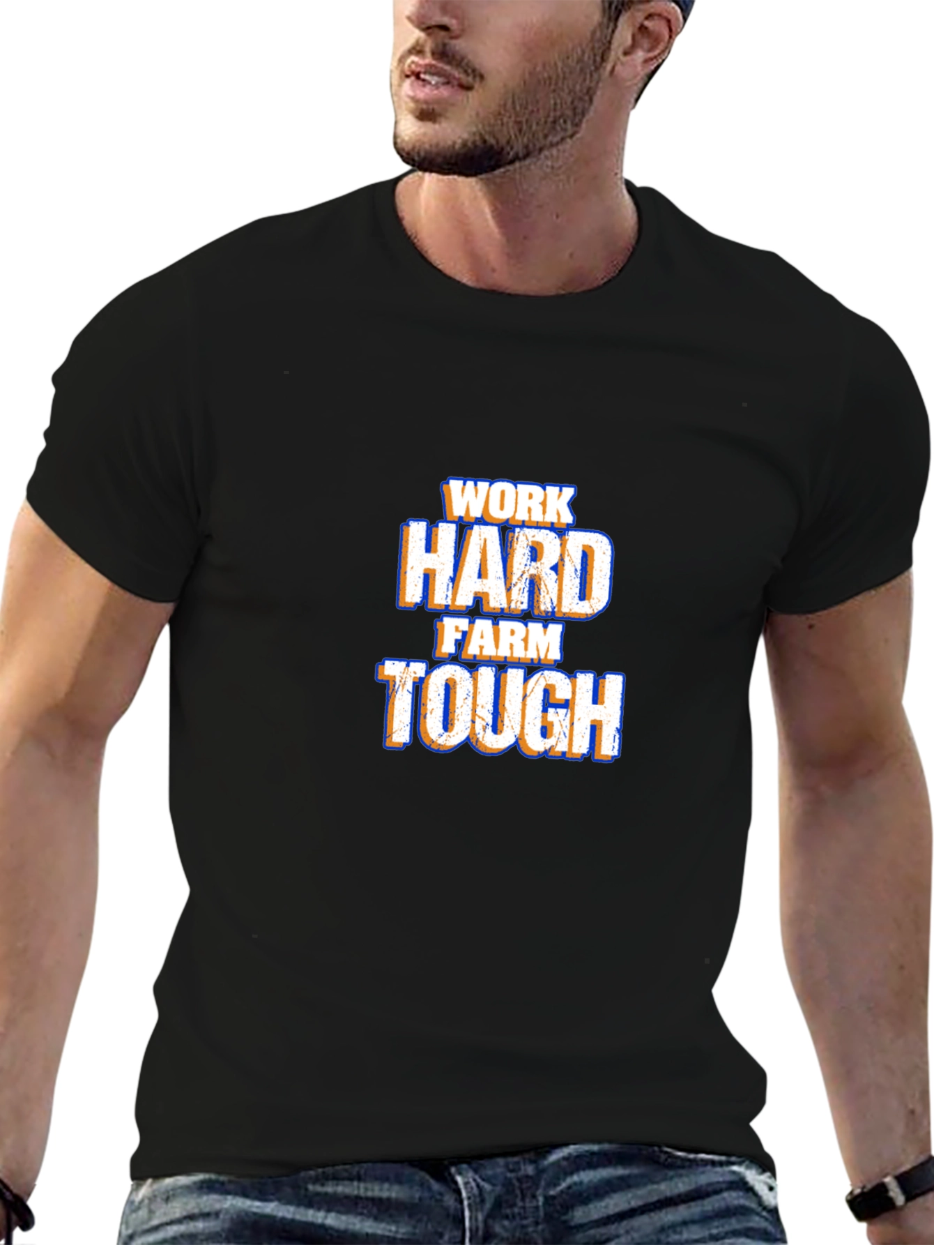 Work Hard Farm Tough T-Shirt - Black