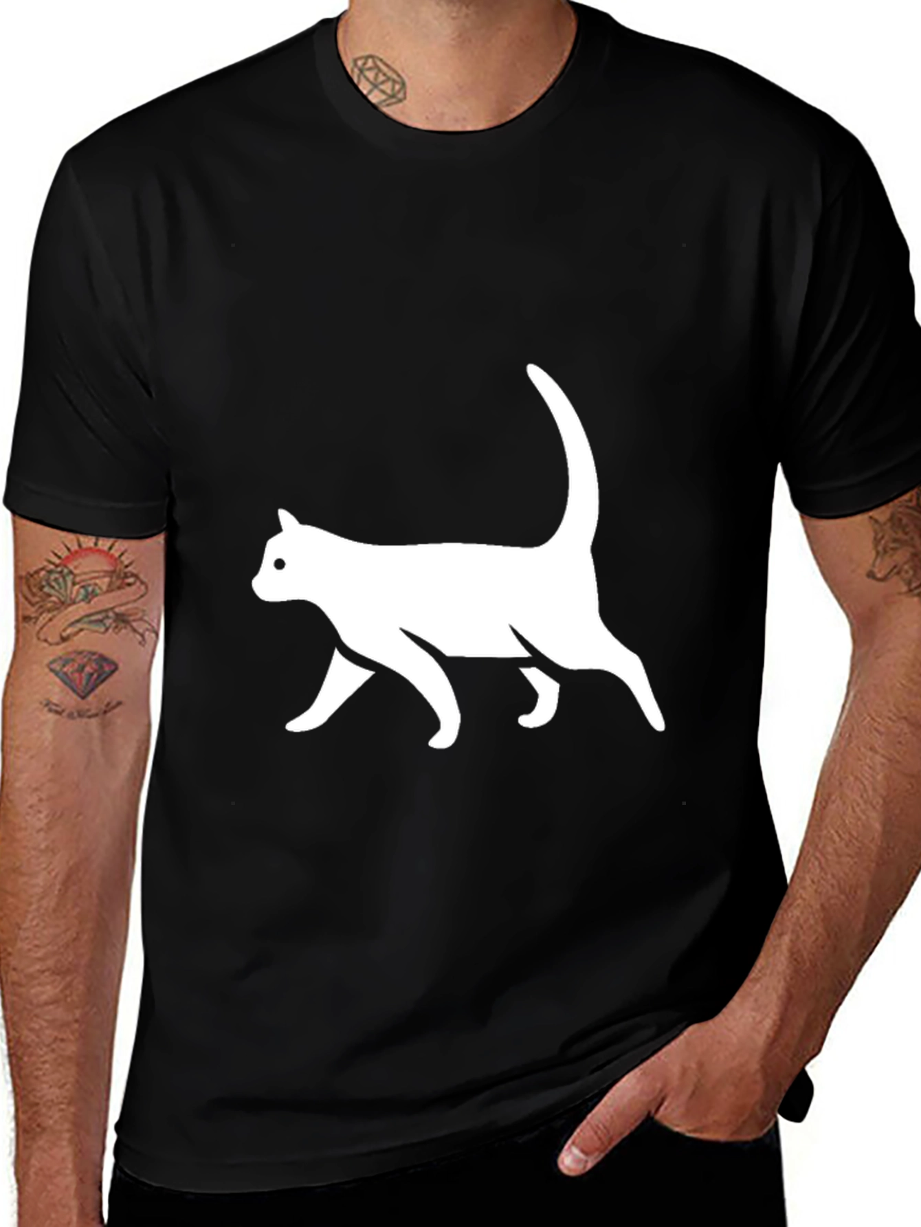Cool Cat Graphic Tee - Black T-Shirt