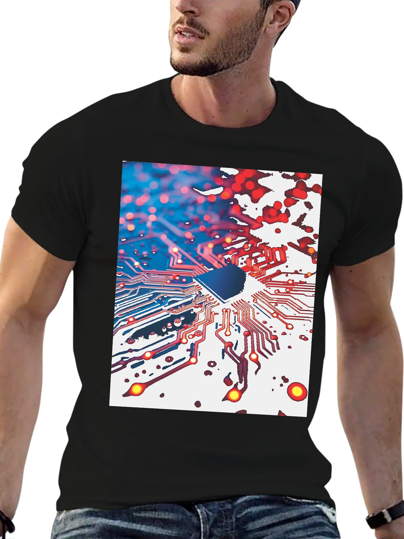 Circuit Board Graphic Tee - Tech Inspired Style