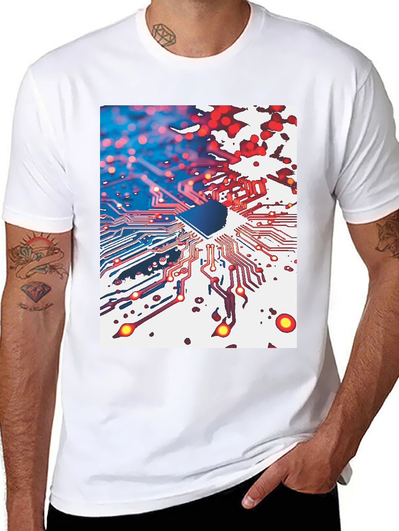 Circuit Board Graphic Tee - Tech Inspired Style