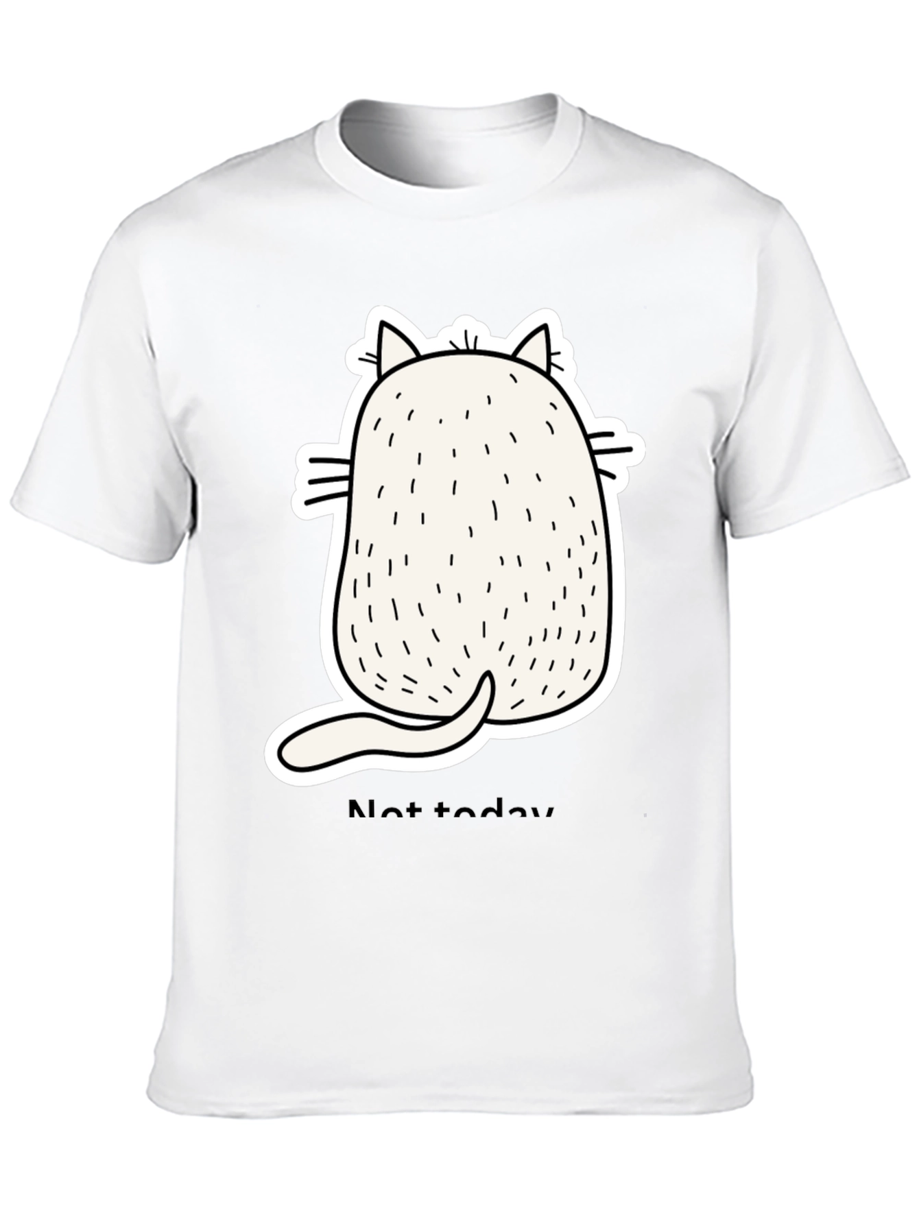 Funny Cat Back View Black T-Shirt - Not Today