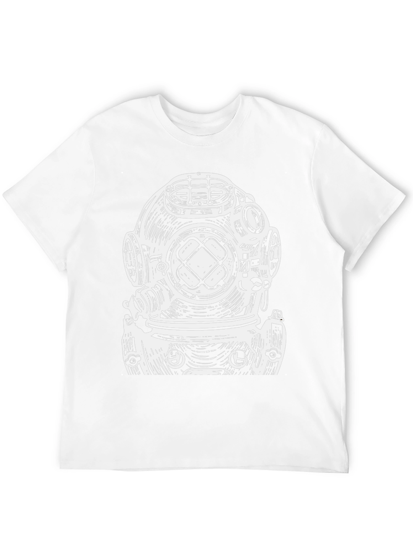 Diver Helmet Graphic Tee - Black Cotton T-Shirt