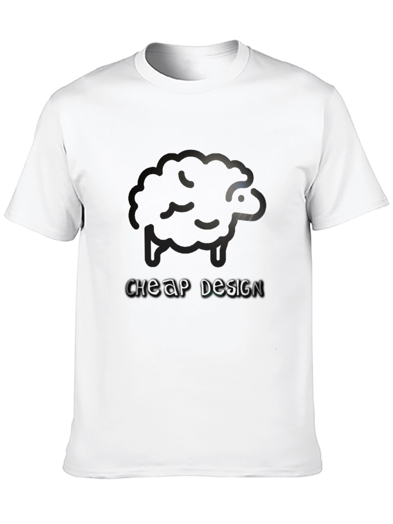 Sheep Design Black T-Shirt