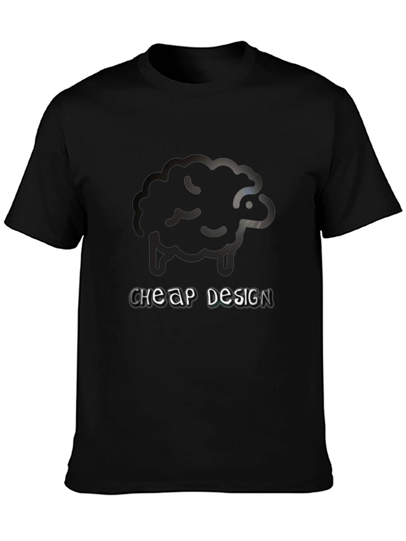 Sheep Design Black T-Shirt