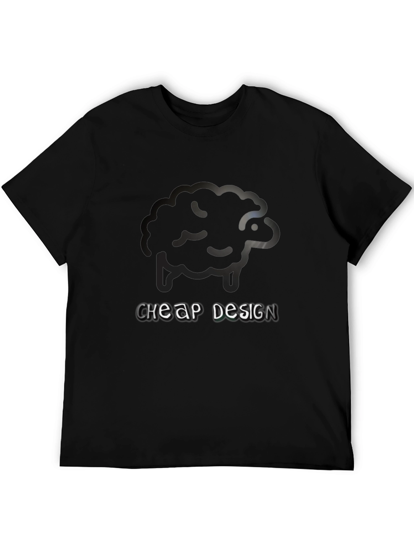 Sheep Design Black T-Shirt