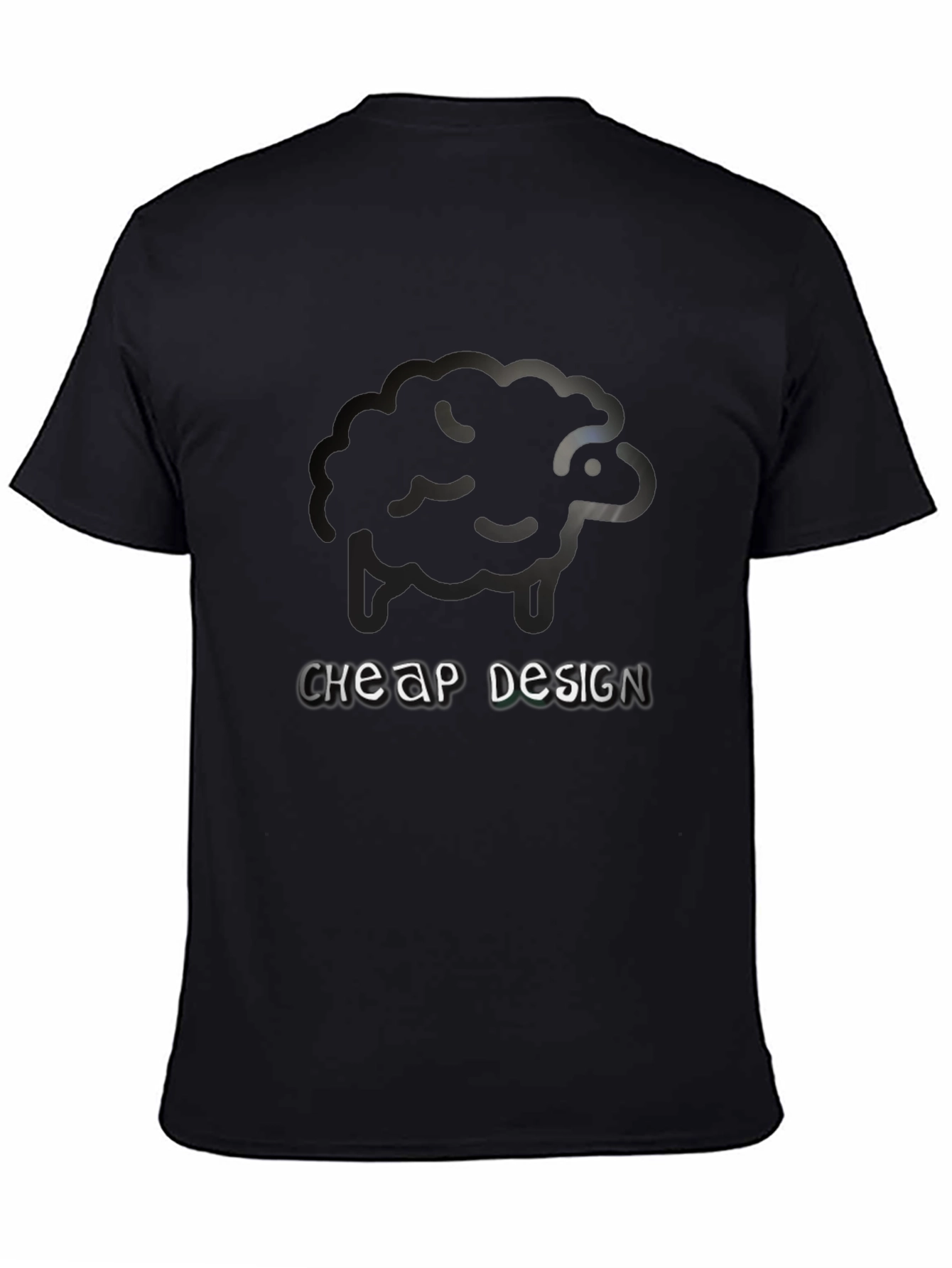 Sheep Design Black T-Shirt