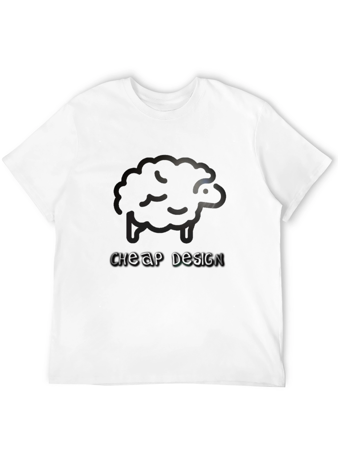 Sheep Design Black T-Shirt