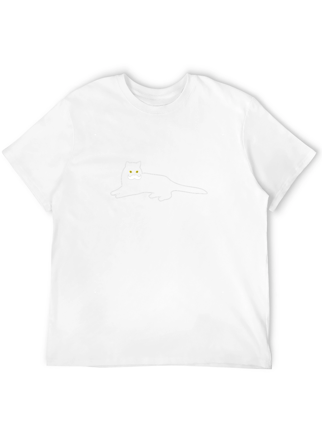 Funny Cat Mustache Black T-Shirt