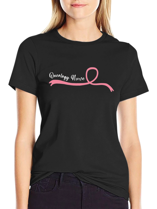 Oncology Nurse Ribbon Black T-Shirt