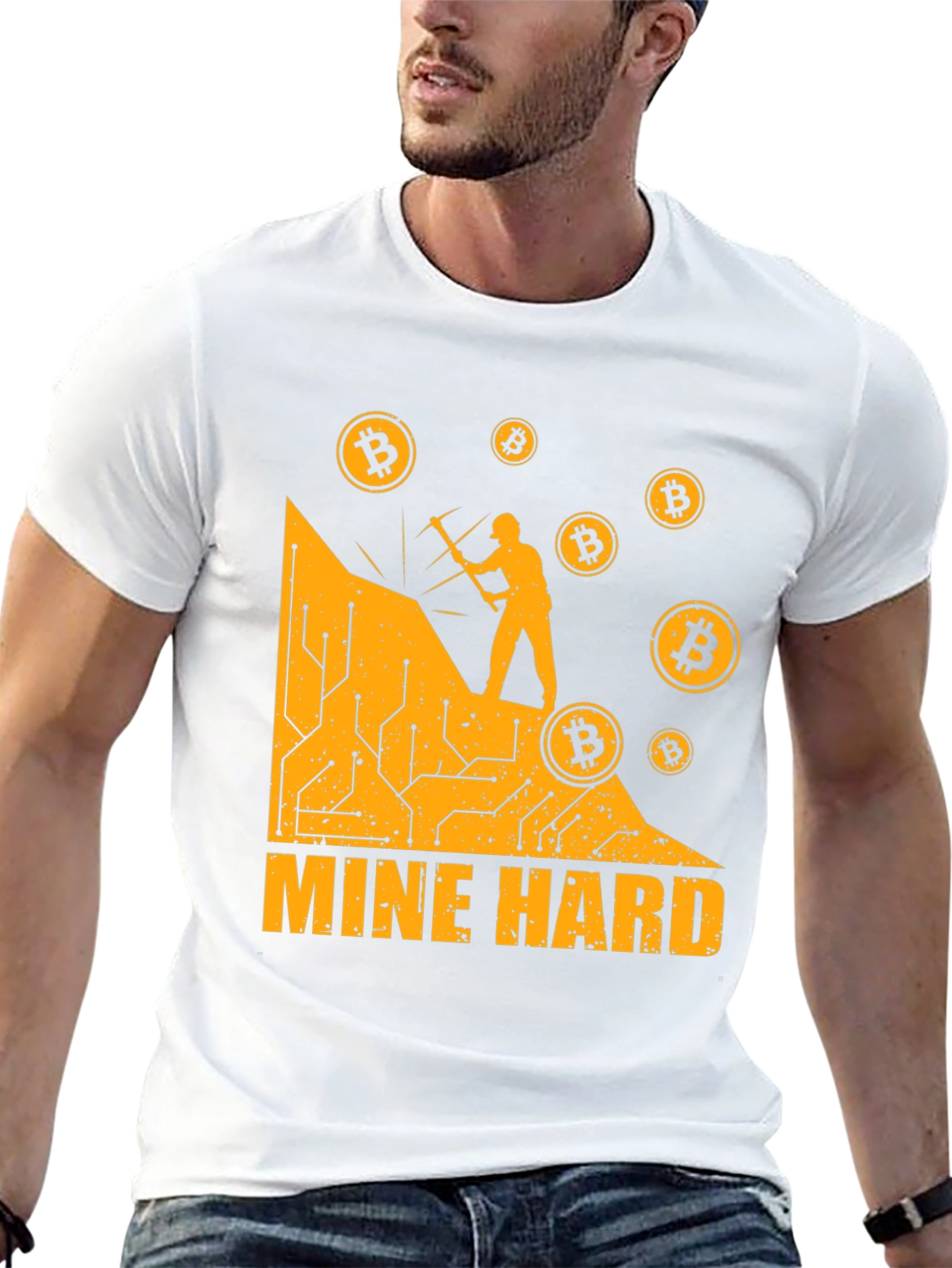 Mine Hard Bitcoin T-Shirt - Crypto Miner Tee