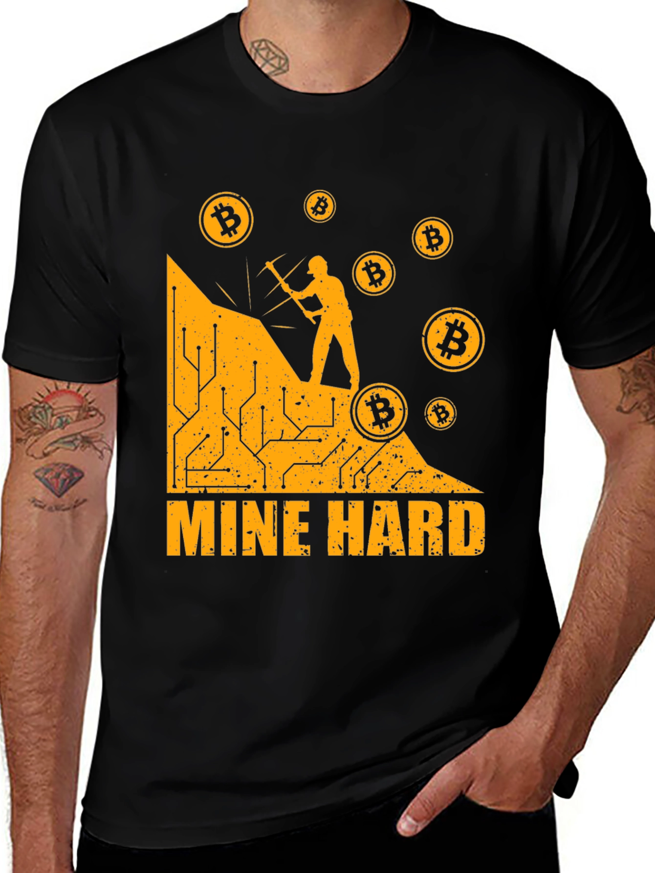 Mine Hard Bitcoin T-Shirt - Crypto Miner Tee
