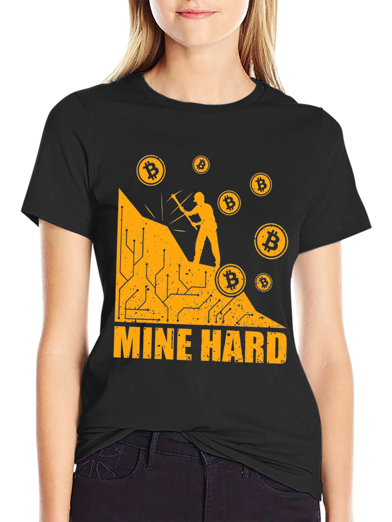 Mine Hard Bitcoin T-Shirt - Crypto Miner Tee