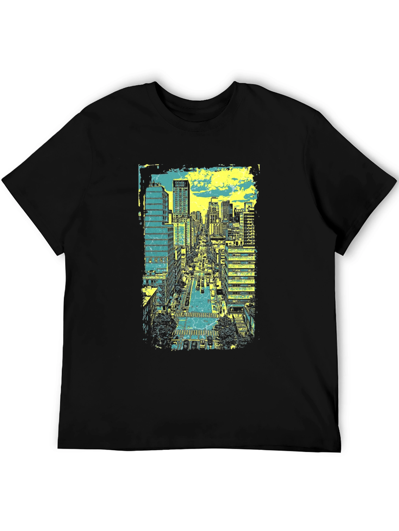 Urban Skyline Graphic Tee - Black