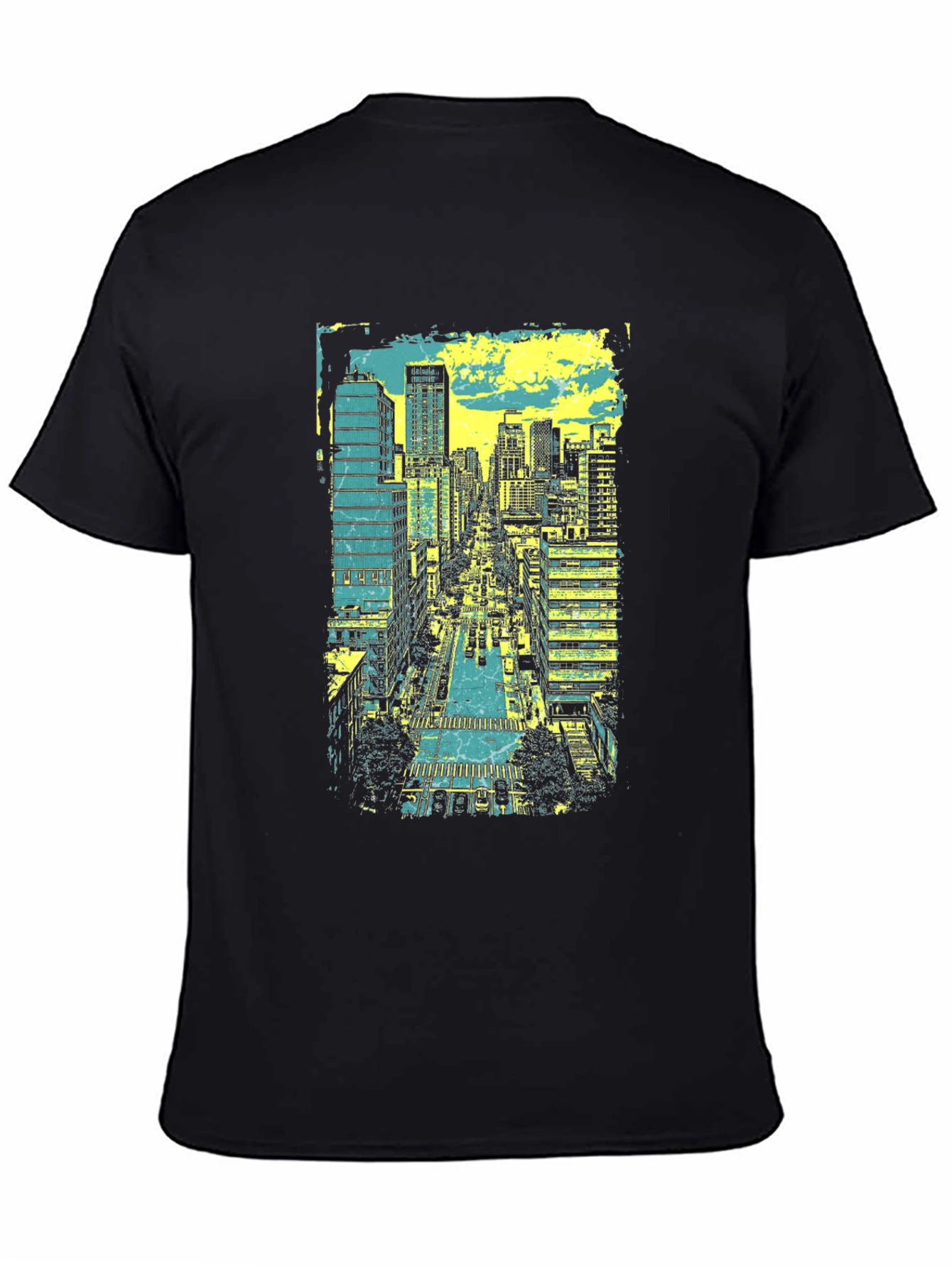 Urban Skyline Graphic Tee - Black
