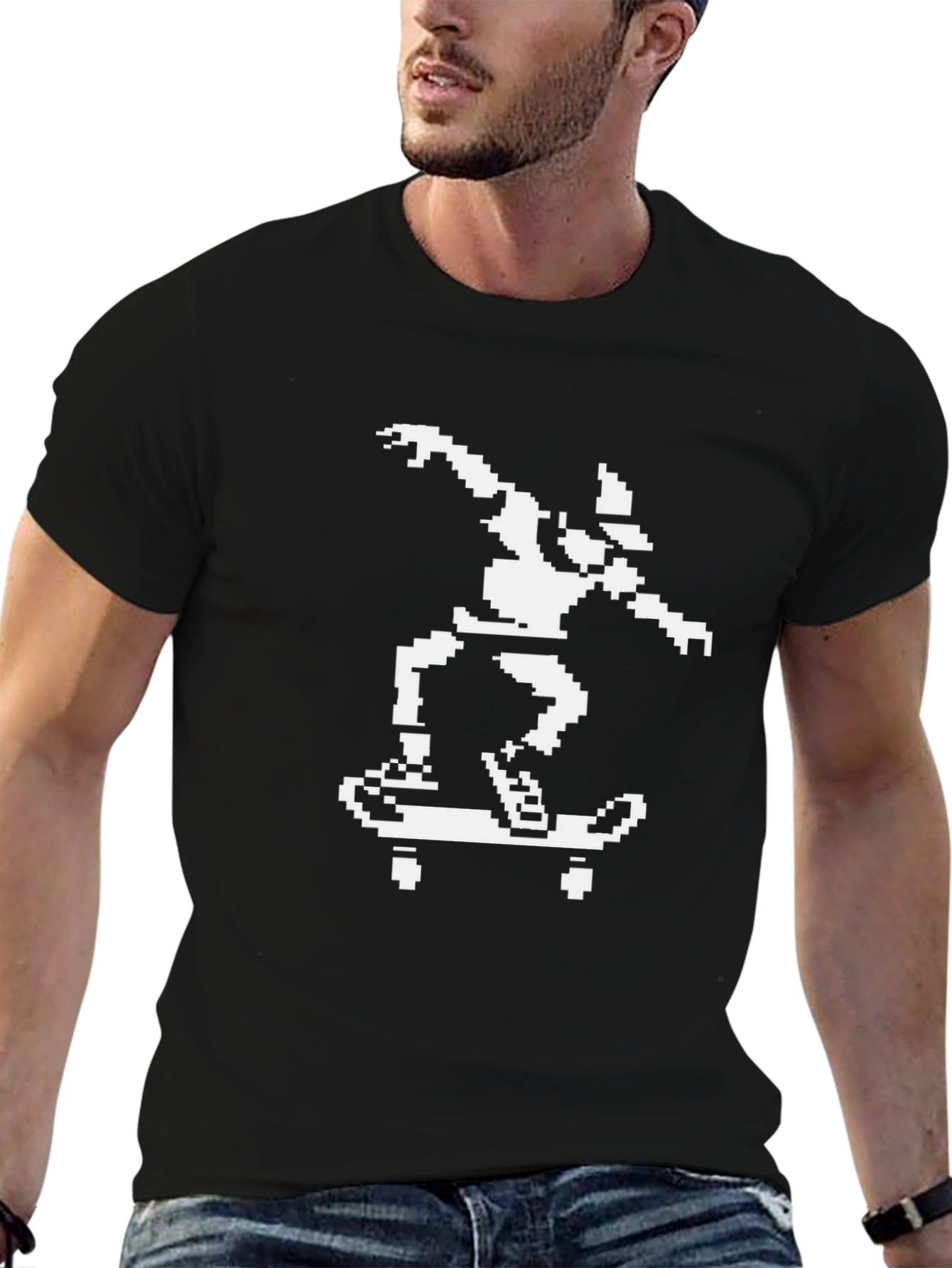 Retro 8-Bit Skateboard T-Shirt