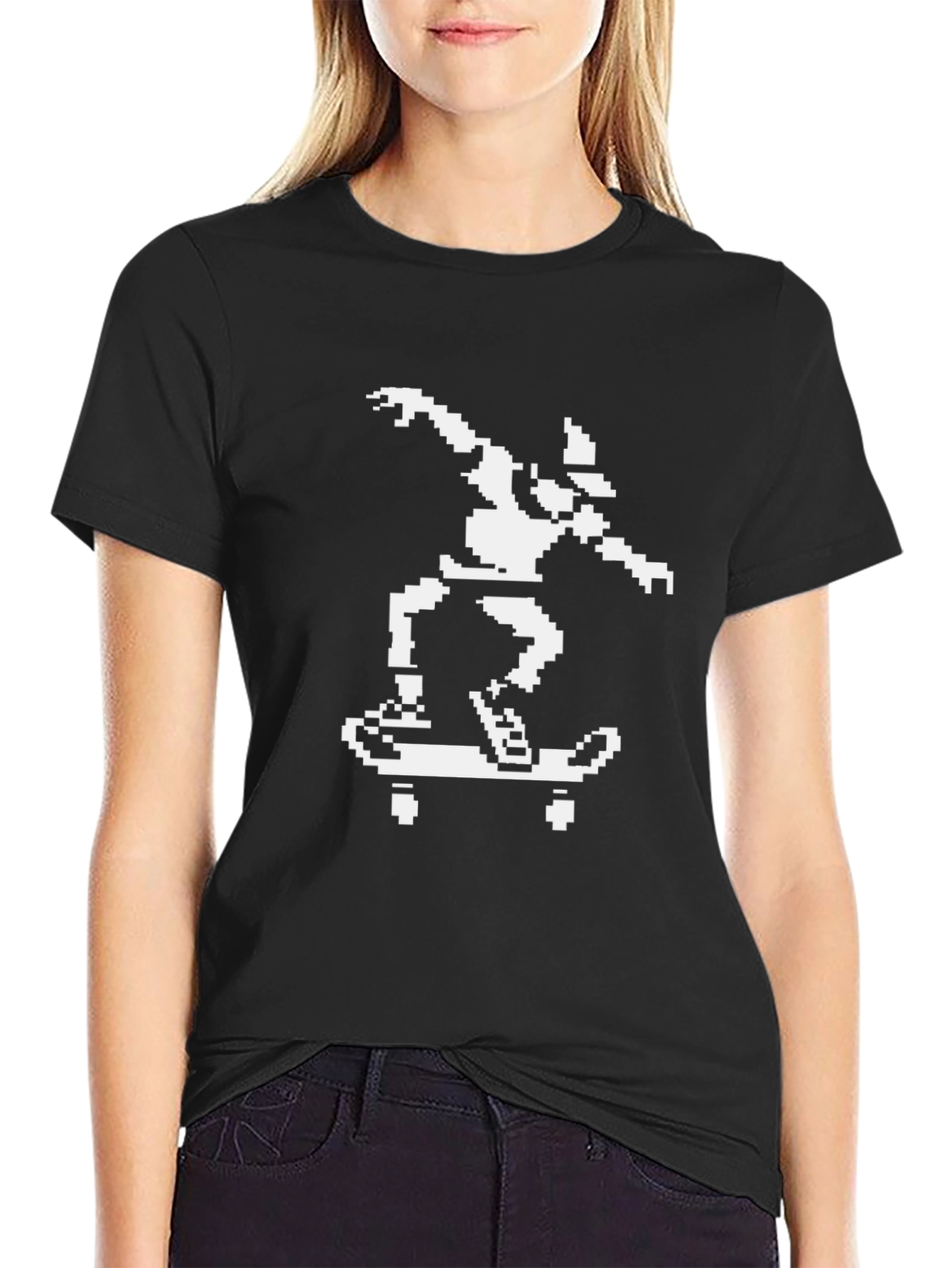 Retro 8-Bit Skateboard T-Shirt