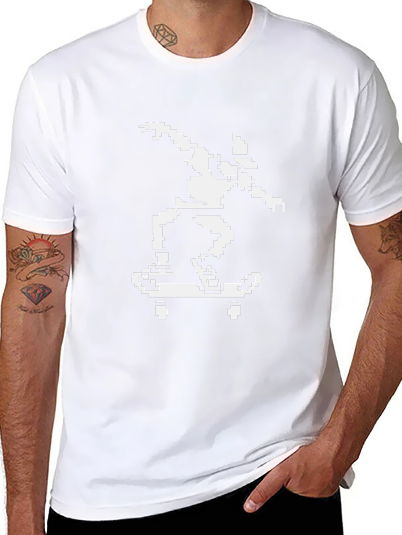 Retro 8-Bit Skateboard T-Shirt