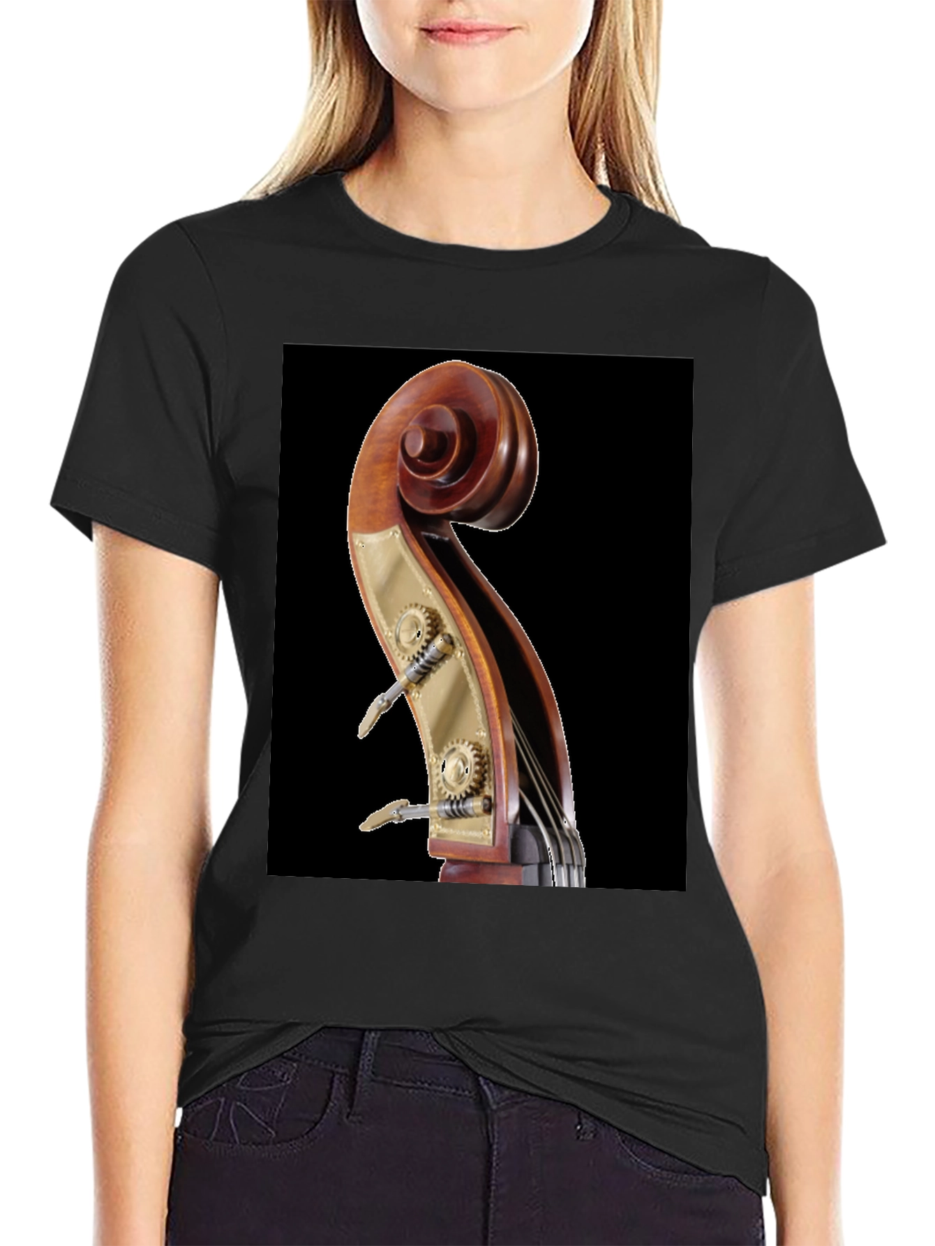 Bass Scroll Design T-Shirt - Music Lover Tee