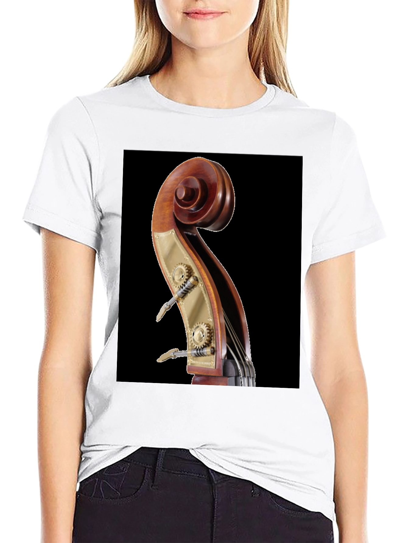 Bass Scroll Design T-Shirt - Music Lover Tee
