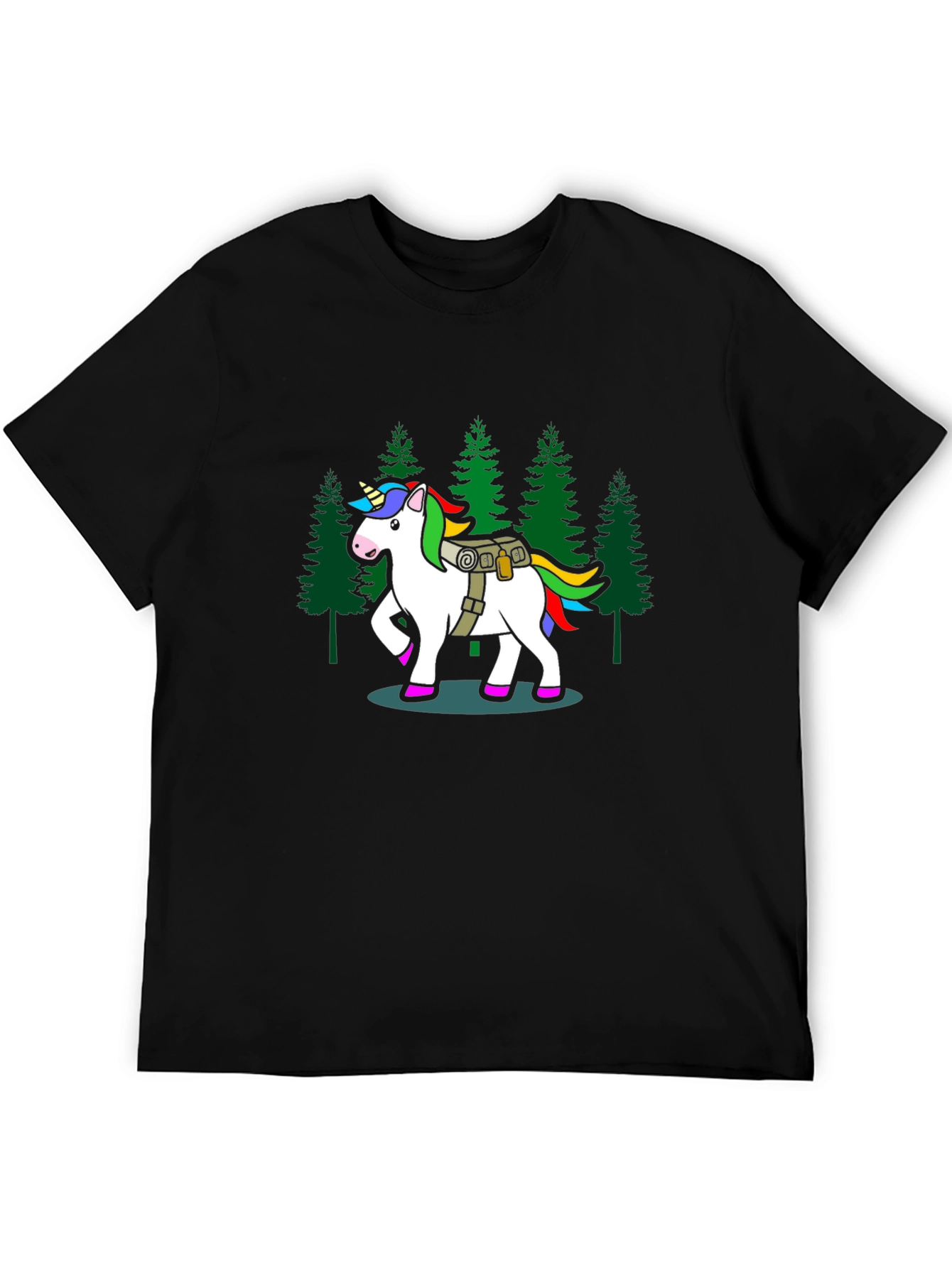 Unicorn Hiker Black T-Shirt