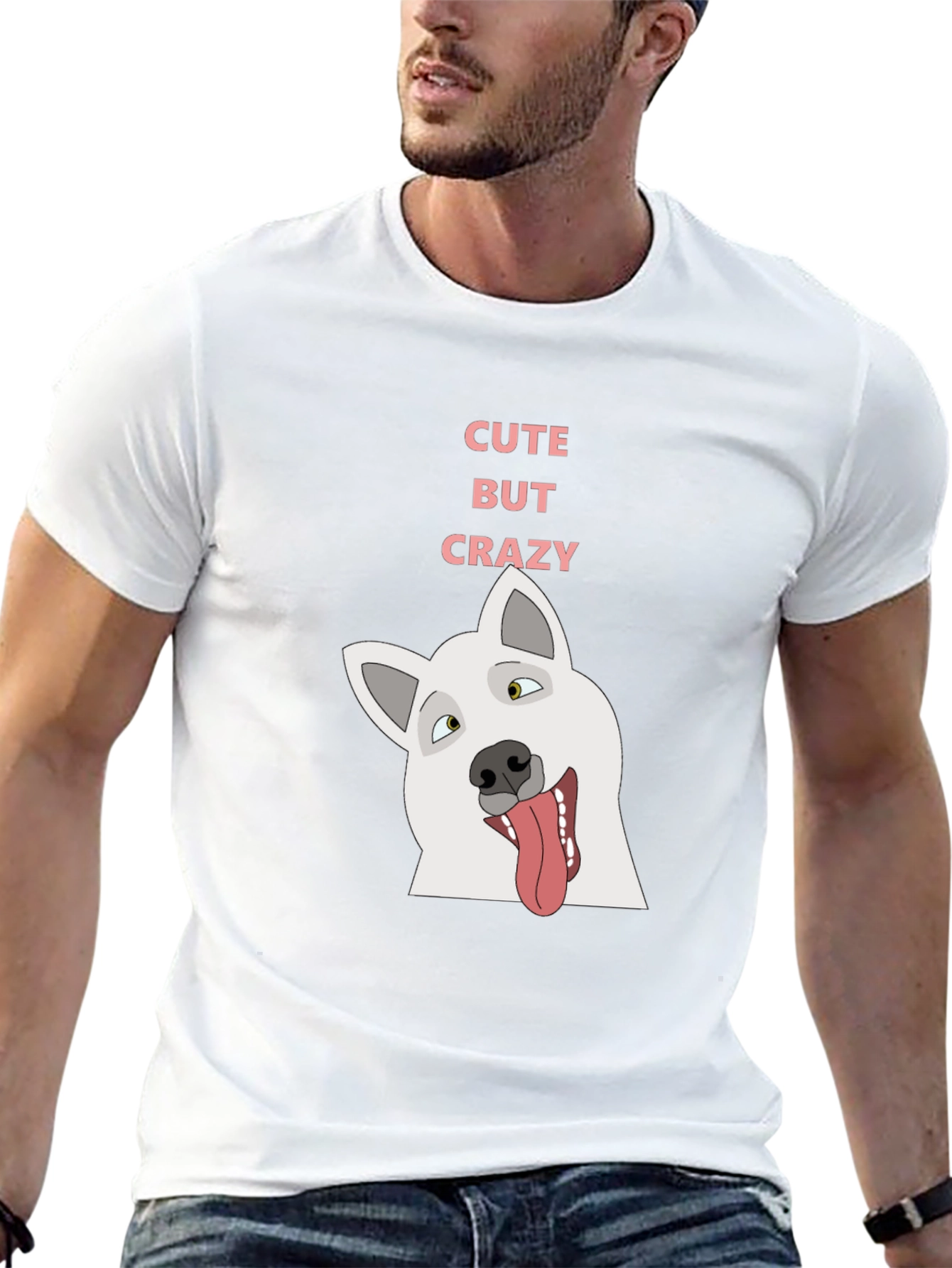 Cute But Crazy Dog T-Shirt - Black