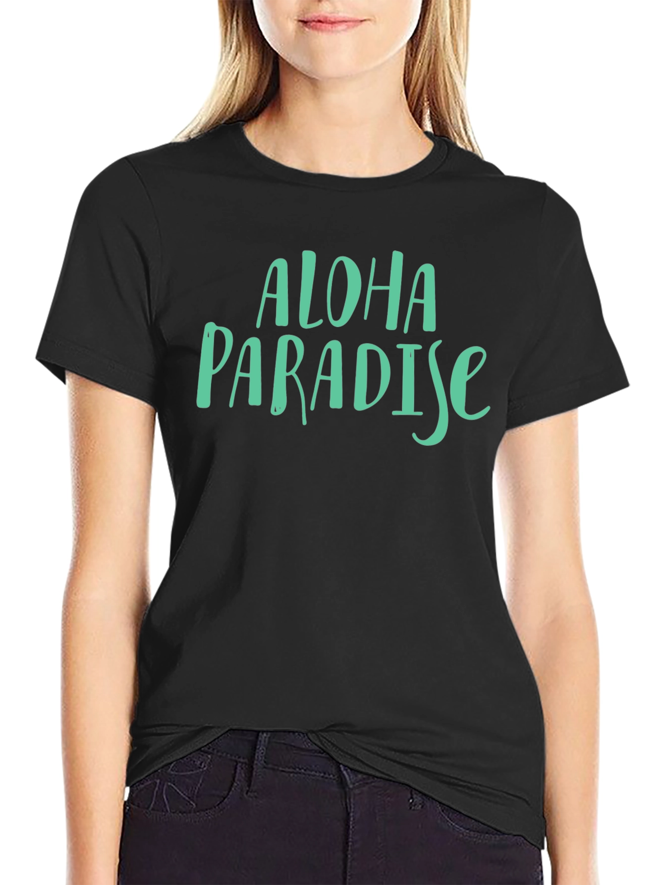 Aloha Paradise Graphic T-Shirt - Casual Black Tee
