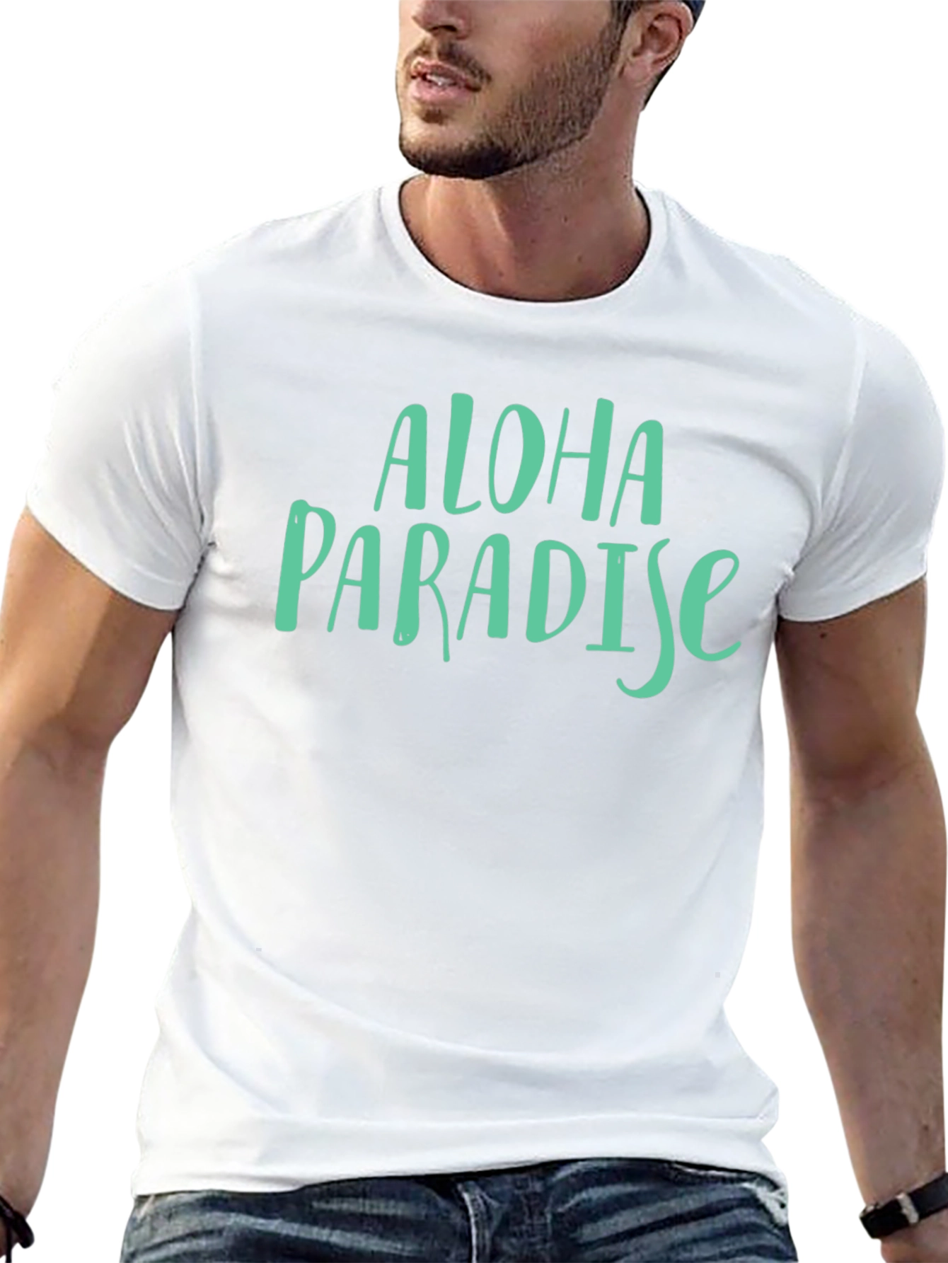 Aloha Paradise Graphic T-Shirt - Casual Black Tee