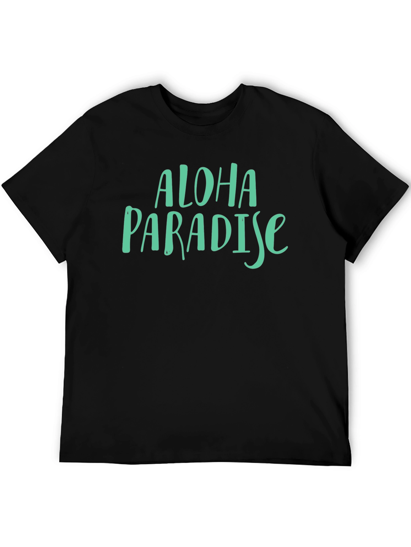 Aloha Paradise Graphic T-Shirt - Casual Black Tee