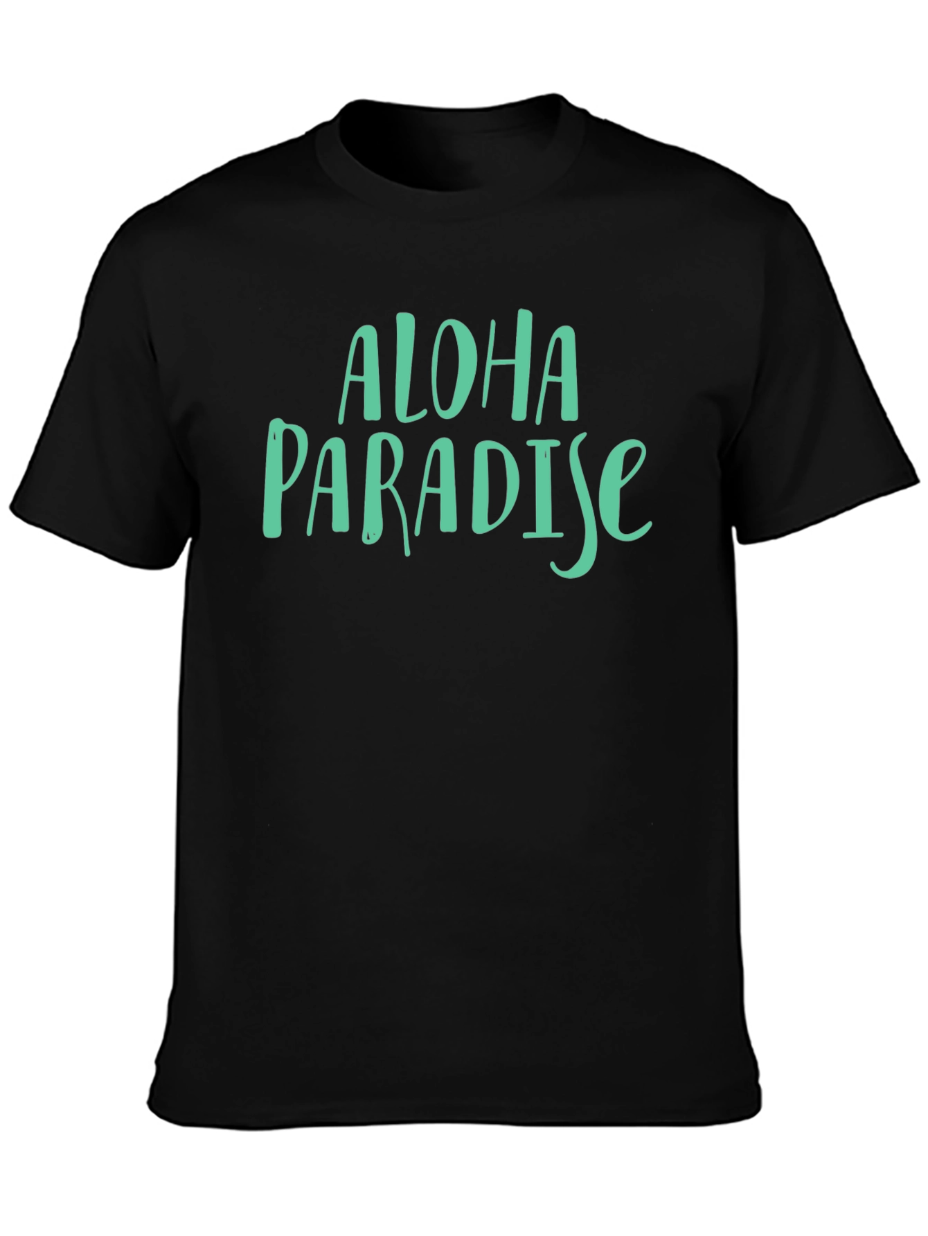 Aloha Paradise Graphic T-Shirt - Casual Black Tee