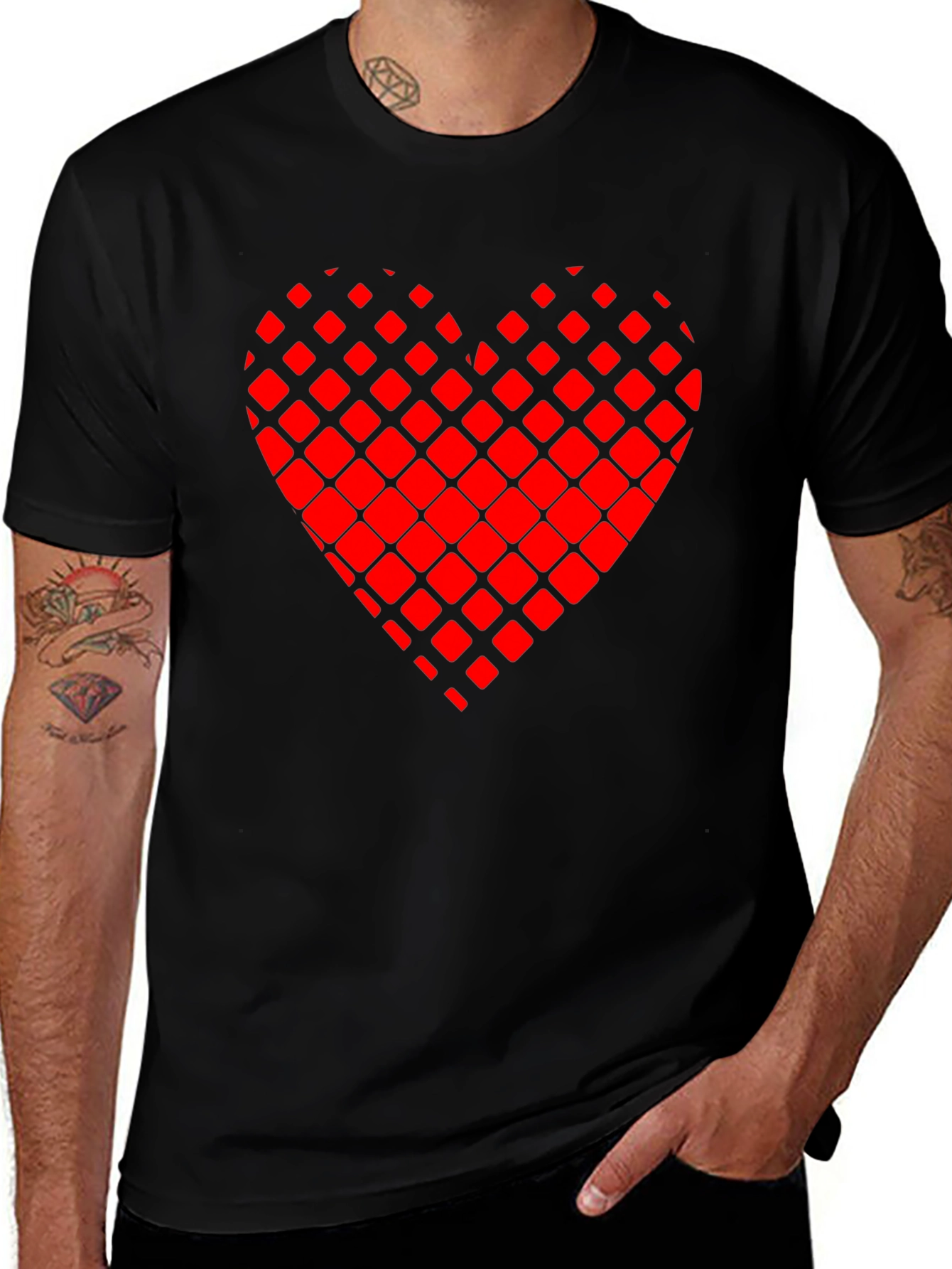 Heart Graphic T-Shirt - Black